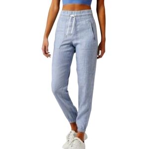 ATHLETA Cabo Linen Summer Resort Jogger Pants - Blue - 12